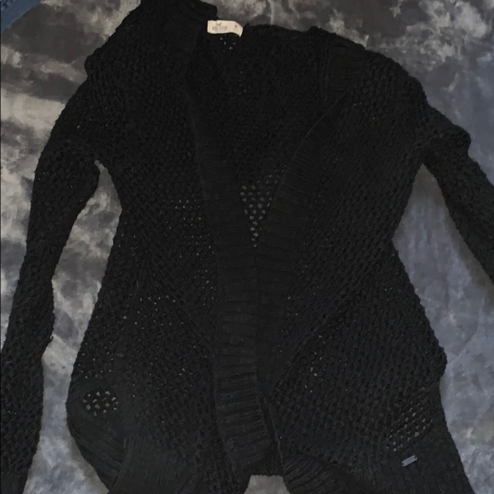 3 FOR $25 black hollister hooded cardigan